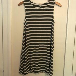 Green and white stripe sundress